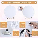 Gallety 7.2 FT White Round Backdrop Cover for 5 to 7.2ft Circle Arch Stand - Adjustable Polyester Arch Backdrop Cover for Wedding Arch Birthday Party Photography Decoration