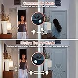 lifeholder Motion Sensor Lamp, USB Lamp Include Warm White Bulb, Fabric Shade Lamp Built in USB Port & AC Outlet, Bedside Lamp Idea for Bedroom Retro Cream