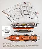 SAILINGSTORY Wooden Model Ship USS Constitution 1/140 Scale Replica Frigate Sailing Warship Model Sailboat Decor