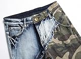 Baylvn Men's Skinny Designer Cotton Camo Denim Patched Jeans with Two Side Pockets,3132 Camouflage,Size 34