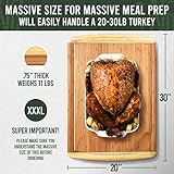 GREENER CHEF 30 Inch 3XL Extra Large Bamboo Cutting Board with Lifetime Replacements - Oversized Stove Top Cover, Noodle Board, Meat Carving, and Charcuterie Board