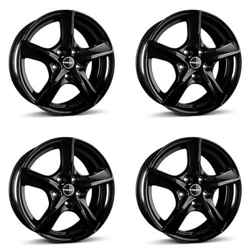 4x Borbet alloy rims TL 5.5x15 ET38 5x100 black glossy compatible with VW Cross Polo Polo