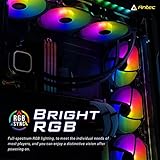 Antec 120mm Case Fan, RGB Case Fans, 5 Packs RGB Fans, PC Fan, 4-PIN RGB, F12 Series