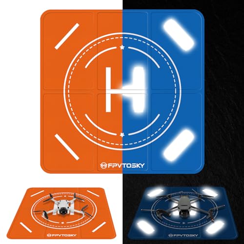 FPVtosky Drone Landing Pad, Universal Large 25.2"(64cm) Fast-fold Double Sided Waterproof Landig Pad Weighted for Mavic 3 Pro/DJI Mini 3 Pro/Air 3 / Avata/FPV/Phantom/Inspire Drones etc