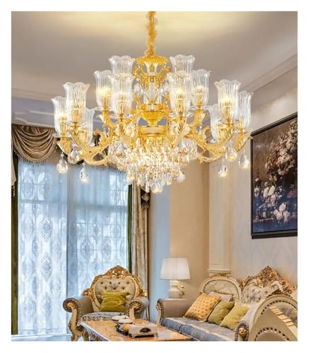 Luxury Crystal Pendent Lamp European Living Room Restaurant Bedroom Villa Hotel Duplex Staircase Chandelier,Modern