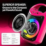 MASINGO Karaoke Machine for Kids and Adults with 2 Wireless Bluetooth Microphones, PA Portable Speaker with Colorful LED Lights, Supports TF Card/USB, AUX/MIC in, TWS for Home Party, Burletta C10 V2