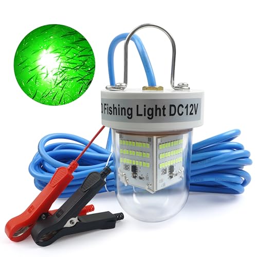 Underwater Fishing Light Super Bright 40000 Lumens 12V LED Submersible Fish Bait Finder Night Deep Drop Fishing Light for Snook Crappie Shrimp Squid Fish