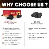 MEKER Quick Light Charcoal Briquettes, Charcoal Disk Lights, 33 mm Nature Coal Disks, Instant Fire Coal Tablet, Charcoal Burner (200Pcs)