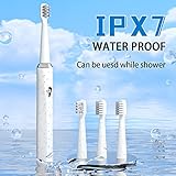 Y-Kelin V-Shaped Orthodontic Electric Toothbrush for Braces, Sonic Toothbrush with 2 Concave Replacement Heads and 2 Convex Replacement Heads, Soft Bristle, 5 Modes IPX7 Waterproof (White)