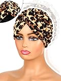 4 Pieces Turbans for Women Silk Satin Lined Turban Head Wrap Adjustable Twisted Headwrap Hair Cover Wrap(Retro Color)