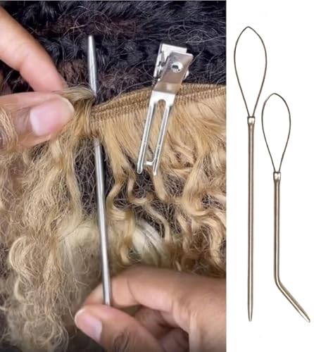 Illusion Crochet Needle Hook for Hair Extensions, Crochet Braids, Interlocking Locs, and Human Hair Bundles (Set II)
