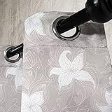 Ambesonne Leaf Grommet Curtain, Hand Drawn Style Flowers with Swirling Lines Spring Blossoms, Decorative 2-Panel Window Drapes for Bedroom Living Room, 50" x 96", Warm Taupe and White