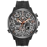 Citizen Men's Promaster Navihawk Eco-Drive Pilot Watch, Atomic Timekeeping, Chronograph, Power Reserve Indicator, Luminous, Anti-Reflective Crystal, Black Rubber Strap (Model: JY8035-04E)
