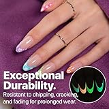 SXC Cosmetics X-Pro Tips French Tip Press On Nails - Bright Pastel Glow in the Dark Series (GLOW115KIT-M Almond)