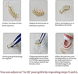 Huliyhus 18K Gold Plated Hip Hop Teeth Grillz Caps Open Face 2pcs Single Top and Bottom Grills for Your Teeth Grillz Set for Men Women (Rose Gold)