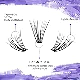 Individual Lashes DIY Eyelash Extension 300PCS Lash Clusters Extensions C/D Curl Lash Clusters Comfortable Cat Eye Lashes Super Soft Eyelashes Extension Reusable Wispy Lashes Matte Black Lash