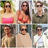 SOJOS Sunglasses for Women & Men, Square, Retro, Polarized Lens, Trendy Aviator, 90s Shades (SJ2229, Black Grey)