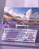 MageGee SKY98 Wireless Gasket Mechanical Gaming Keyboard, 96% Hot Swappable RGB Custom Creamy Keyboard with 5-Layer Sound Padding, BT/2.4G/USB-C, NKRO for Win/Mac (Lavender, Violet Switch)