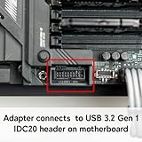 LINKUP - USB-C Front Panel Adapter - Converts Motherboard 3.0/3.1 IDC20 19-Pin Header to Type-C (A-Key) - Designed for All USB-C Devices - Solid Construction for Durability and Longevity - 2-Pack