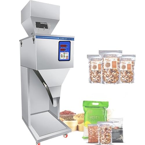 Filling Machine,Automatic Weigh Bottle Bag Packing Filler Machine Particle Dispenser Subpackage Machine Adjustable Filling Range 6-12bags/min with Foot Pedal,for Tea Seeds Grains Powder,10gto1500g