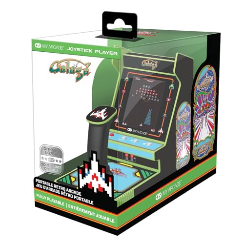 My Arcade Galaga Joystick Player : Officially Licensed Galaga and Galaxian Video Game Console, Fun Portable Mini Game 3.2" Full Color Display