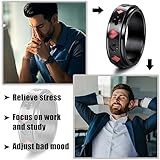 Besteel 16Pcs Stainless Steel Fidget Rings for Men Women Stress Anxiety Relief Rings Black Cool Chain Band Spinner Rings Set for Wedding Promise Mens Rings Pack