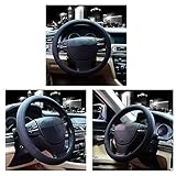 Valleycomfy Microfiber Leather Steering Wheel Cover Universal 15 inch (Black)