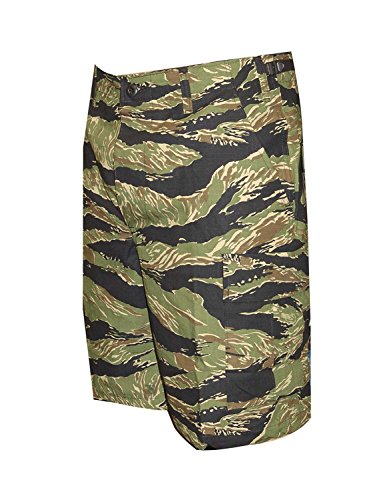 TRU-SPEC Men's BDU Short, Original Vietnam Tiger Stripe, Large Regular