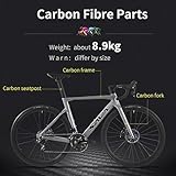 SAVADECK Carbon Road Bike, T800 Carbon Fiber Frame 700C Racing Bicycle with 105 R7000 22 Speed Groupset and Mechanical Disc Brake, Ultra-Light Carbon Bike for Adult