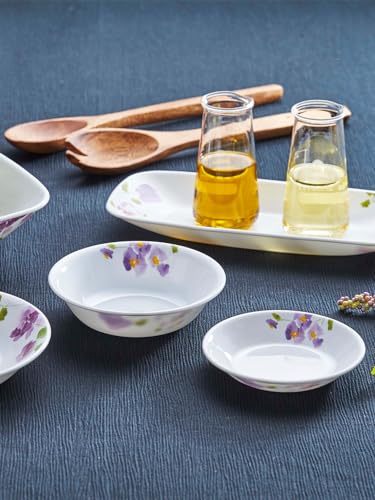 CORELLE White Set of 6 Printed Dishwasher Microwave Safe Vitrelle Glass Bowls 296ml Each