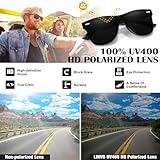 LINVO Trendy Polarized Mirrored Sunglasses Men Women, Flat One Piece Reflective Shades for Driving Fishing UV Protection