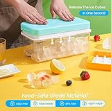 PHINOX Ice Cube Tray with Lid and Bin, 3 Pack Plastic Ice Cube Tray Molds, 96(4 * 8 * 3) pcs Ice Trays for freezer, Chilling Drinks, Whiskey & Cocktails, with Ice Container and Ice Scoop, BPA-Free