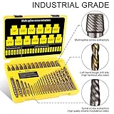 Topec 35-Piece Screw Extractor and Left Hand Drill Bits Set, Easy Out Screw Extractor Set with Reverse Drill Bits, Multi-Spline Extractors for Removing Broken Bolts and Stripped Screws