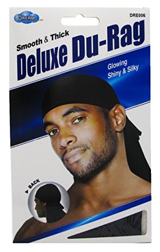 Dream Du-Rag Deluxe (12 Pieces) Smooth & Thick Black Glowing