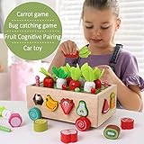 SHIERDU Montessori Toys for 1 and 2 Year Old, Multifunctional Orchard Toy Car, Size Sorting and Counting Puzzle Game, Carrots Harvest Developmental Gifts for Boys and Girls