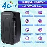 Car GPS Tracker for Vehicles Long Battery Life 20000mAh Tracker Device Real-Time and Precise Location Tracking Device Magnetic Waterproof Multiple Alarm App iOS/Android TK918 4G