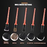 SPTA 8Pcs Wheel & Tire Brush Car Detailing kit, Easy Reach Wheel and Rim Brush, 5pcs Detailing Brushes, Short Handle Cleaning Brush, 1pc Microfiber Cleaning Cloth, Great to Clean Dirty Tires