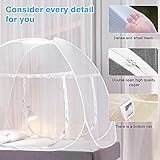 AMMER Pop Up Mosquito Net Tent for Beds, Portable Foldable Mosquito Netting Folding Design with Net Bottom,2 Entries,Suit for Twin to King Size Bed (79x71x59inch)