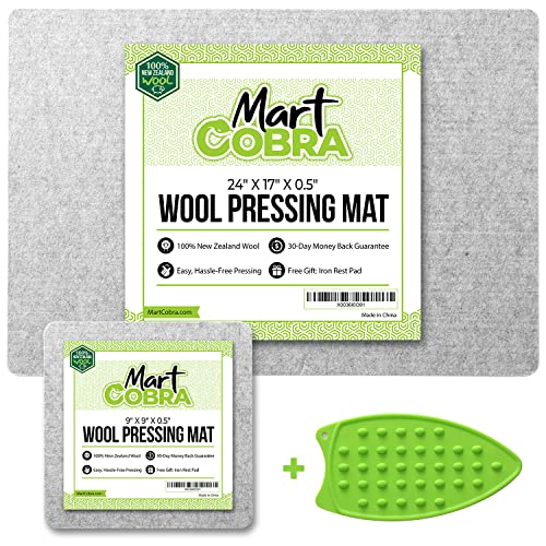 Wool Pressing Mat for Quilting 17 x 24, Ironing Pad for Table Top, Sewing Machine Muffling Mat, Supplies and Accessories, Notions, Iron Pad
