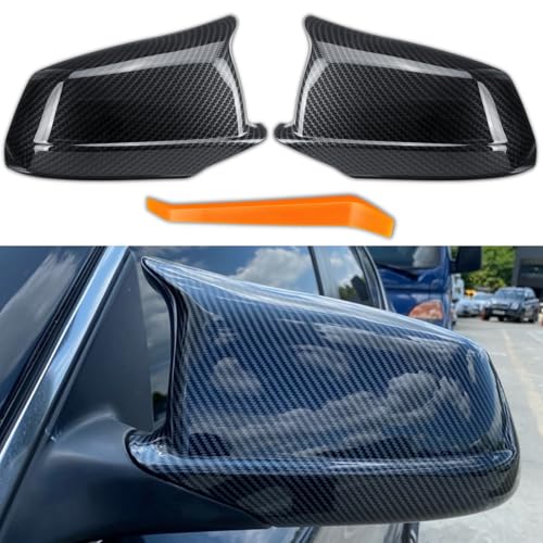 Qlhshop 1 Pair Car Side Mirror Covers Caps Replacement for 2010-2013 BMW 5 Series F10 520i 523i 535i F11 530i Pre Lci Model Exterior Carbon Fiber Accessories Auto Tuning Body Parts & Trim - M Style