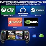 Wireless Phone Controller for iPhone/Android With Hall Joystick and RGB, Mobile Gaming Controller for iOS Support Xbox Game Pass, PlayStation, Steam Link, Call of Duty,Roblox, Minecraft, Cloud Gamepad