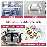 Cykorxicc 10 PC Square 304 Stainless Steel Food Containers with Lids, Airtight Bento Lunch Box, Metal Meal Prep Food Containers Reusable Stackable | Nestable Oven/Dishwsher/Freezer Safe