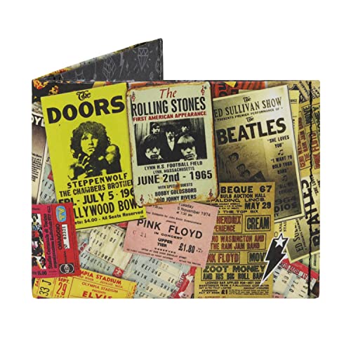 SUPERVEK Rock Concert Tickets Stitched Tyvek Paper Mighty Wallet - Vegan Thin Tear & Water-Resistant Slim Wallet for men - Mens Credit Card Holder Wallet - Streetwear Bifold Wallets for Men - RFID