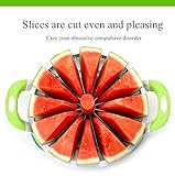 Extra Large Watermelon Slicer Cutter Comfort Silicone Handle,Home Stainless Steel Round Fruit Vegetable Slicer Cutter Peeler Corer Server for Cantaloup Melon,Pineapple,Honeydew,Get 12,As Seen On TV