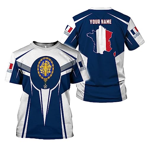 Vybonz Personalized La France Shirt Men & Women, Eiffel Tower Paris Shirts, France Tshirt Hoodie, French Flag Soccer Clothes (F2)