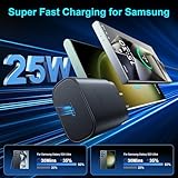 Super Fast Charger Type C, 25W USB C Wall Charger Fast Charging for Samsung Galaxy S25 Ultra/S25/S25+/S24+/S24 Ultra/S24/S24+/S23 Ultra/S22 Ultra/S21 Ultra with 6.6FT Long Type C Charger Cable 2Pack