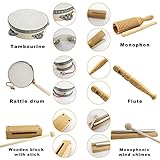 VINJOE Wooden Music Set–Kids Musical Instruments Toys, Natural Wood Percussion Instruments Toy for Kids Preschool Education Baby Musical Toys Instrument Set for Toddlers Best Gifts for Christmas