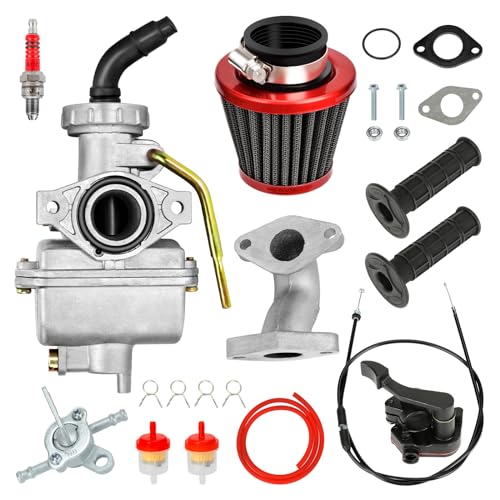 FVRITO PZ20 Carburetor Thumb Throttle Kit Compatible with Tao tao Coolster 125cc 110cc Chinese ATV Quad 4 Wheeler 50cc 70cc 90cc 4 Stroke Engine Kazuma Baja SunL Roketa Vitacci Loncin Lifan Parts