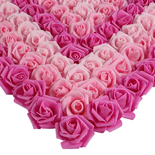 INSUNSIX Foam Roses,200Pcs Rose Flower Heads 1.97in Foam Flowers Artificial Rose Flower Heads for Crafts DIY Wedding Centerpieces Arrangements Home Decorations(Mixed Pink Colors)