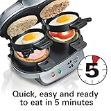 Hamilton Beach Dual Breakfast Sandwich Maker with Timer, Silver (25490A)